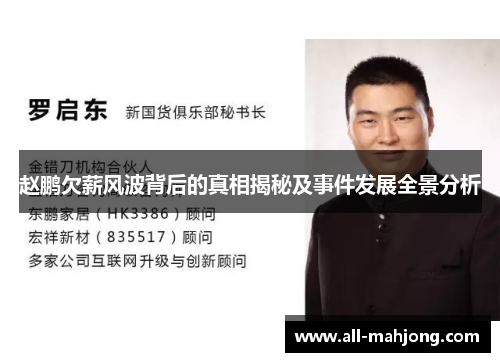 赵鹏欠薪风波背后的真相揭秘及事件发展全景分析