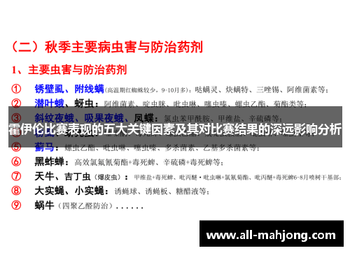 霍伊伦比赛表现的五大关键因素及其对比赛结果的深远影响分析